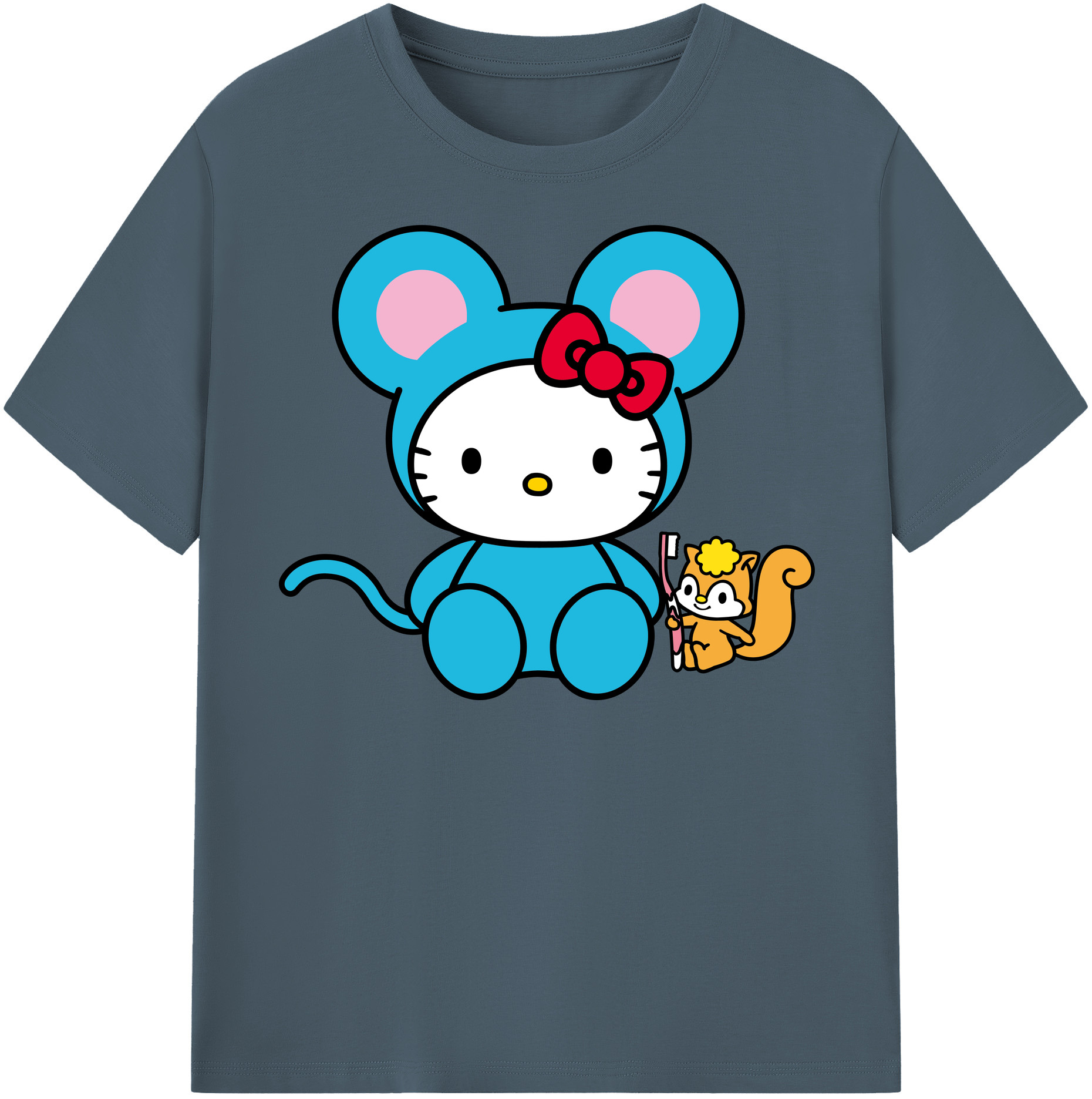 （画像用） Hello Kitty ハローキティ 綿100％半袖Tシャツ（フロントプリント）